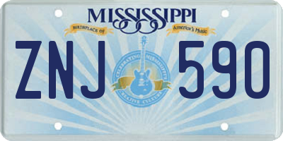 MS license plate ZNJ590
