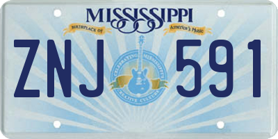 MS license plate ZNJ591