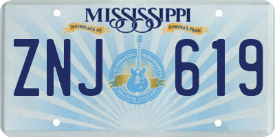MS license plate ZNJ619