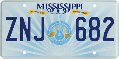 MS license plate ZNJ682