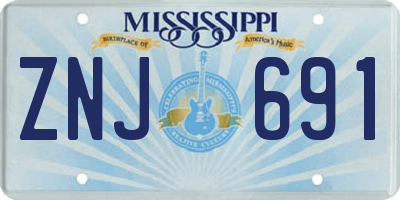 MS license plate ZNJ691