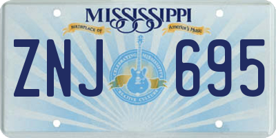 MS license plate ZNJ695