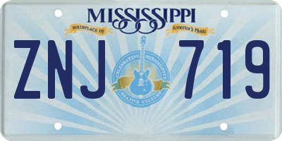 MS license plate ZNJ719