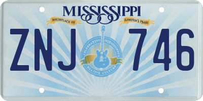 MS license plate ZNJ746