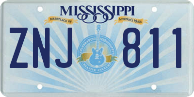 MS license plate ZNJ811