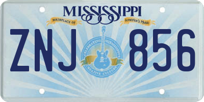 MS license plate ZNJ856