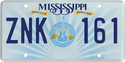 MS license plate ZNK161