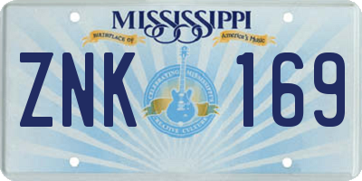 MS license plate ZNK169