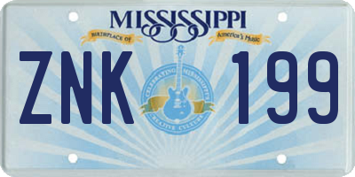 MS license plate ZNK199