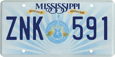 MS license plate ZNK591