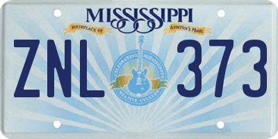 MS license plate ZNL373