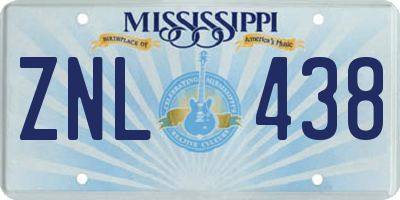 MS license plate ZNL438