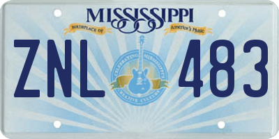 MS license plate ZNL483