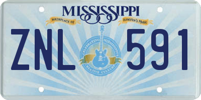 MS license plate ZNL591
