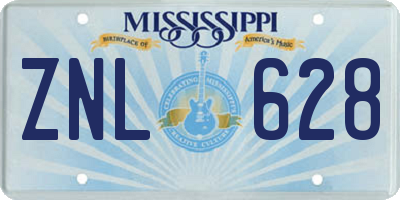 MS license plate ZNL628