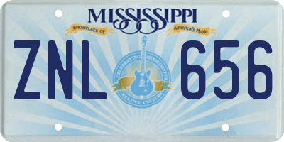 MS license plate ZNL656