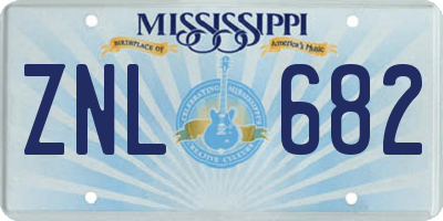 MS license plate ZNL682