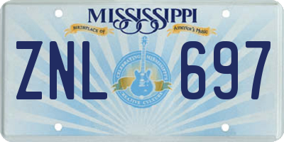 MS license plate ZNL697