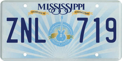 MS license plate ZNL719