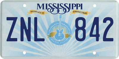 MS license plate ZNL842