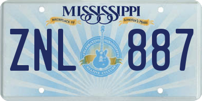 MS license plate ZNL887