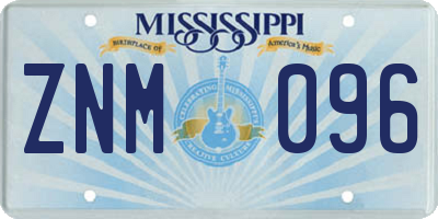 MS license plate ZNM096