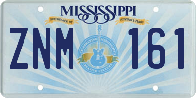 MS license plate ZNM161