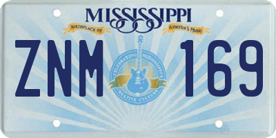 MS license plate ZNM169