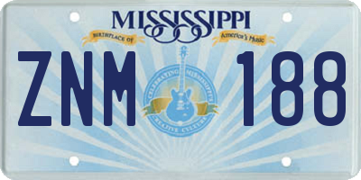MS license plate ZNM188