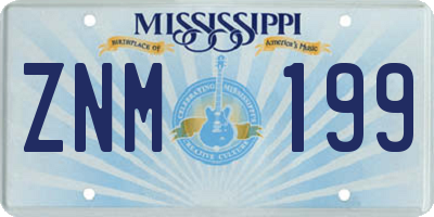 MS license plate ZNM199