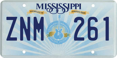 MS license plate ZNM261