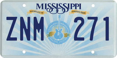 MS license plate ZNM271