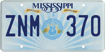 MS license plate ZNM370