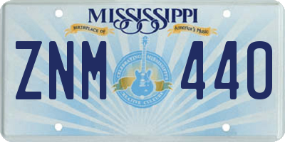 MS license plate ZNM440
