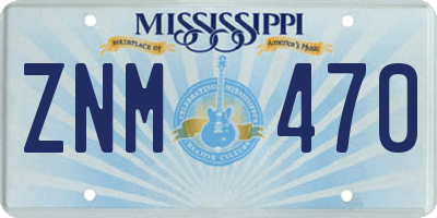 MS license plate ZNM470