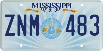 MS license plate ZNM483