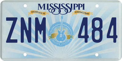 MS license plate ZNM484