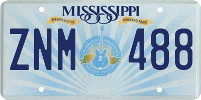 MS license plate ZNM488
