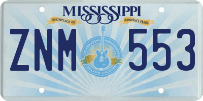 MS license plate ZNM553