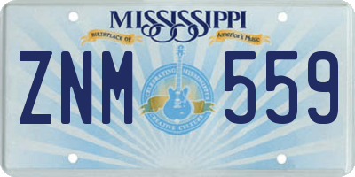 MS license plate ZNM559