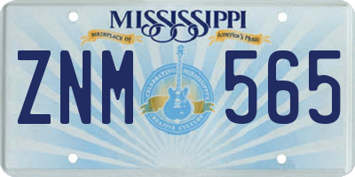 MS license plate ZNM565