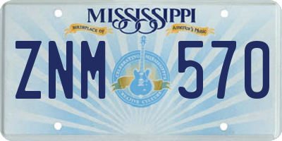 MS license plate ZNM570