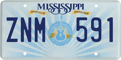 MS license plate ZNM591