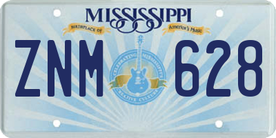 MS license plate ZNM628
