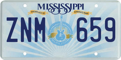 MS license plate ZNM659