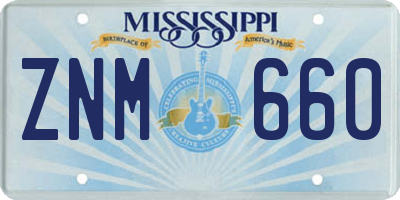 MS license plate ZNM660