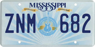 MS license plate ZNM682