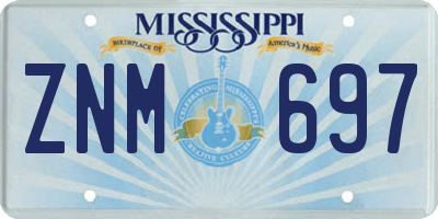 MS license plate ZNM697