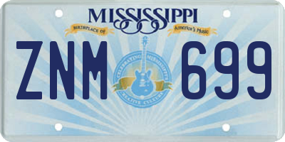 MS license plate ZNM699