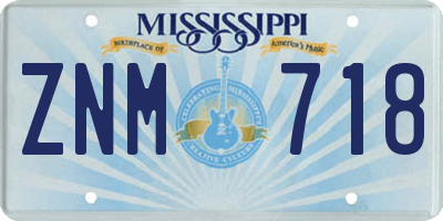 MS license plate ZNM718